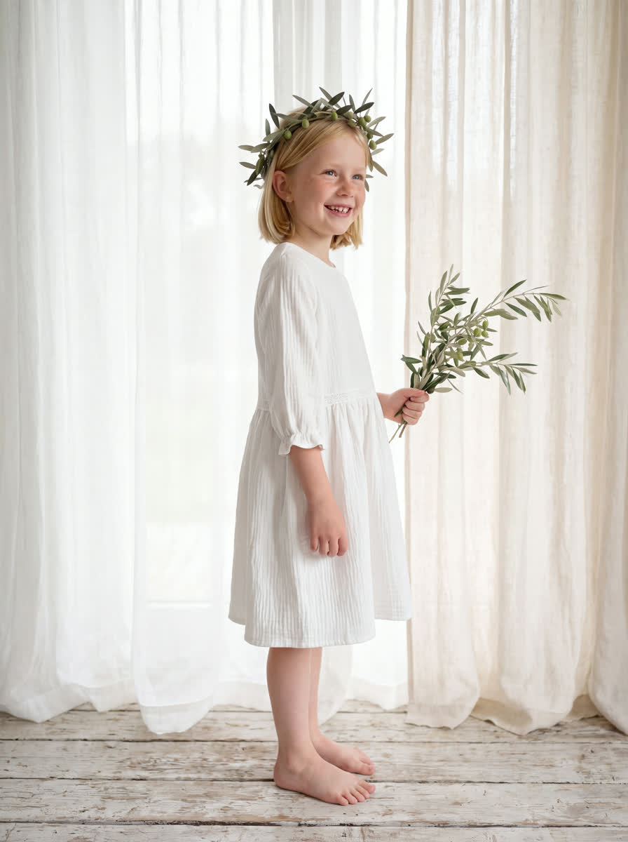 Vestido comunión niña Beatriz blanco