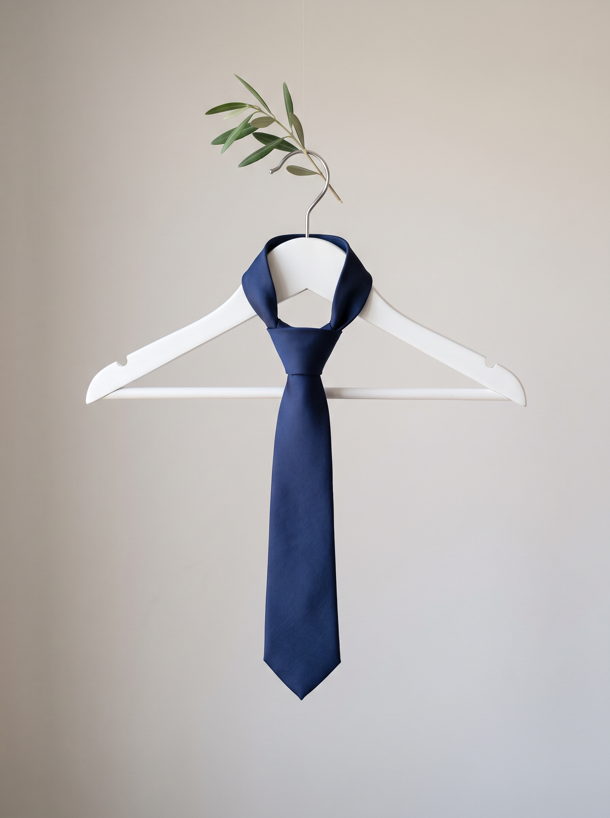 Corbata lisa marino percha