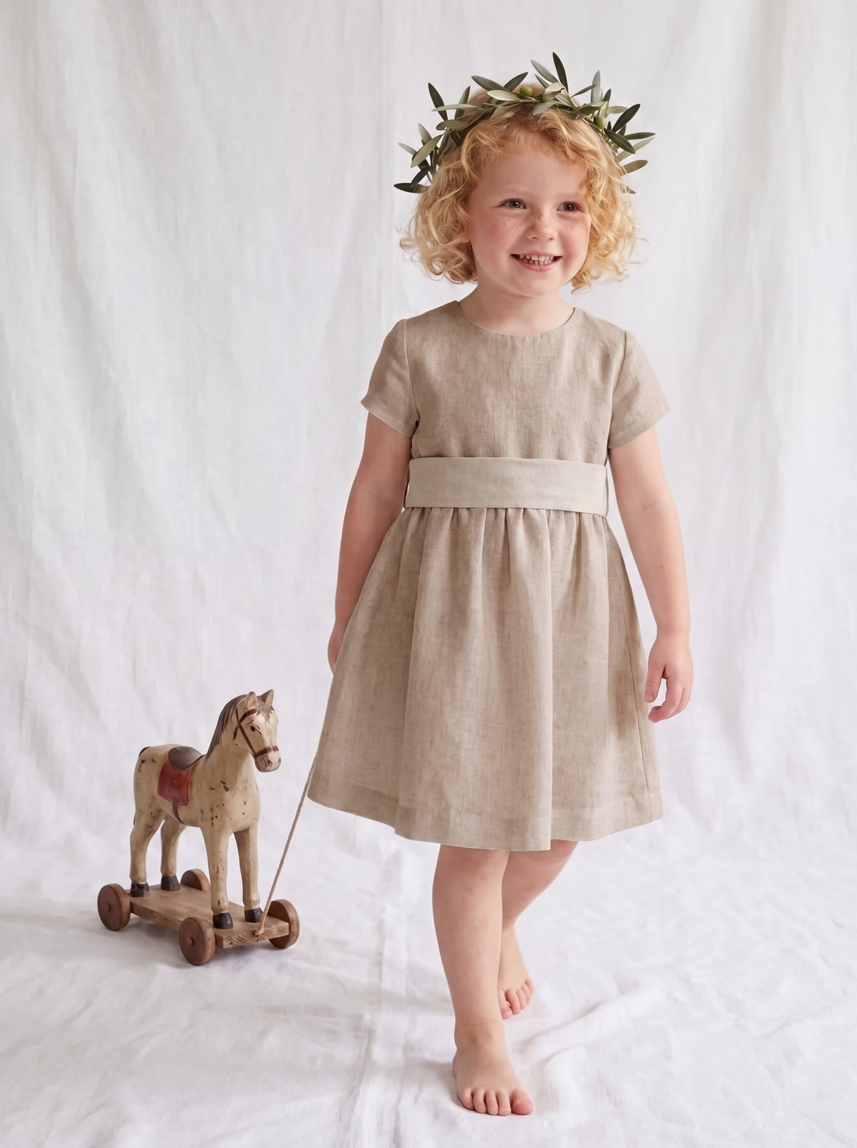 Julieta vestido lino beig