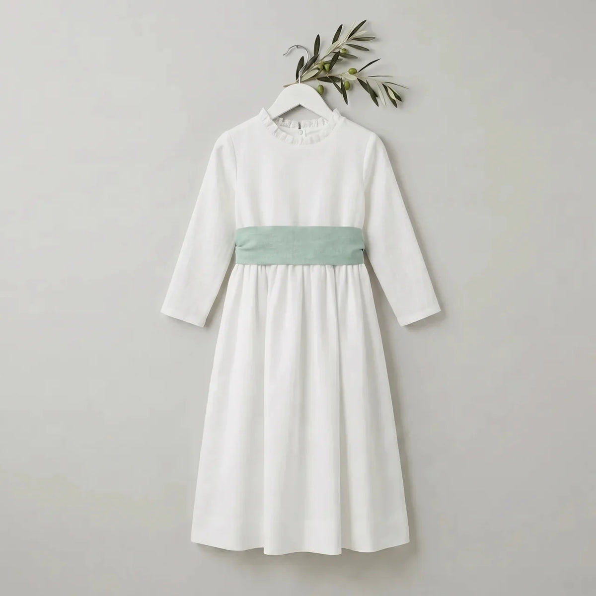 Pía vestido comunión lino puntilla